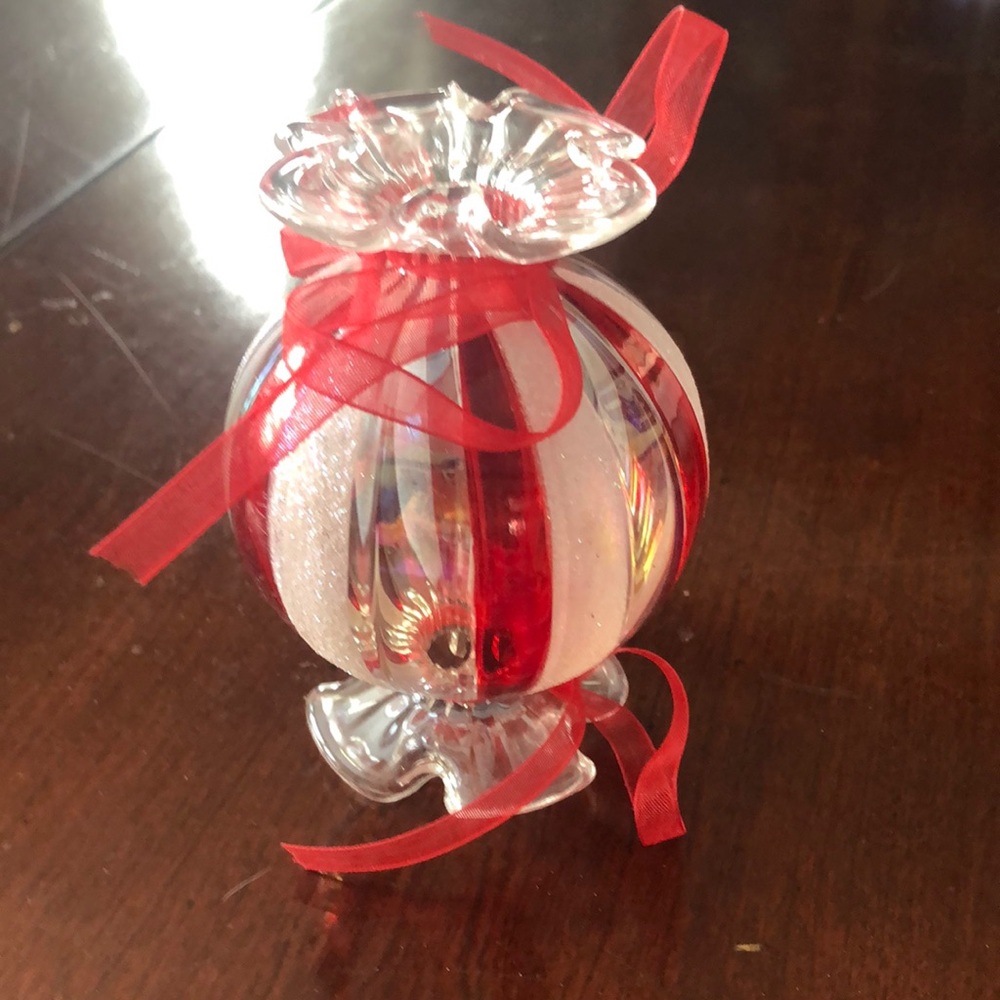Robert Stanley? Glass  Wrapped Candy Cane Christmas Ornament Peppermint